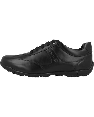Geox Edgeware 3 Leather Sneaker - Black