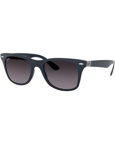 Ray-Ban Rb4195 Wayfarer Liteforce Sunglasses, Matte Blue/grey Gradient, 52 Mm - Black
