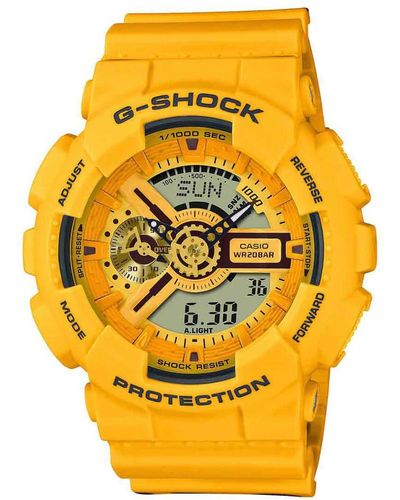 G-Shock Orologio Analogico Digitale al Quarzo da Uomo con Cinturino in Plastica GA-110SLC-9AER - Giallo