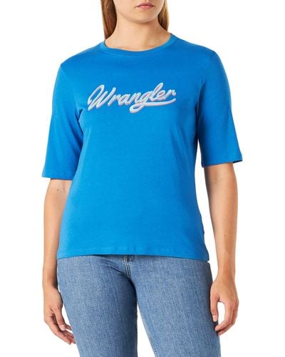 Wrangler 3-4 Sleeve Tee Shirt - Blue