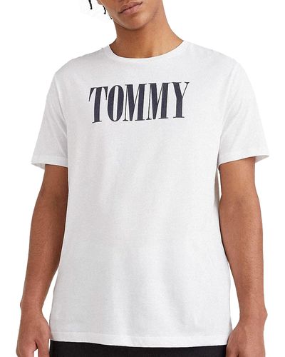 Tommy Hilfiger T-Shirt Crew Neck Tee UM0UM02534YBR in weiß Grösse L