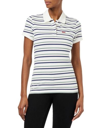 Levi's Slim Housemark Polo Hemd,Stripe Naval Academy,S - Weiß