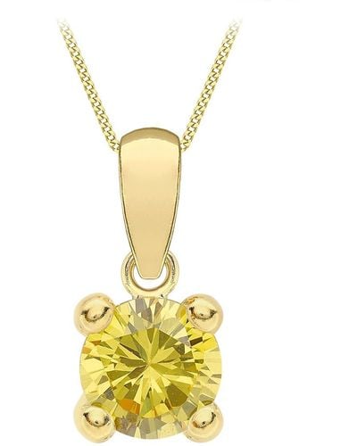 Amazon Essentials 9ct Gold November Birthstone Pendant Necklace - Metallic