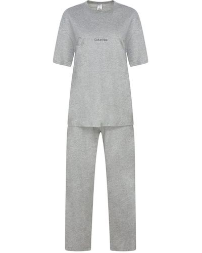 Calvin Klein S/S Pant Set 000QS6899E Pyjamas - Noir