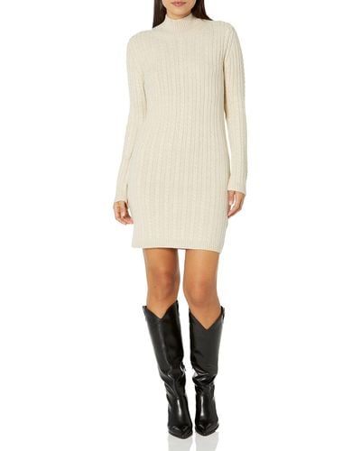French Connection Katrin Cable Long Sleeve Dress - Natural