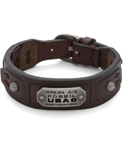 Bracelet fossil homme cuir marron outlet