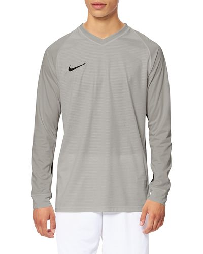 Nike M Nk Dry Tiempo Prem Jsy Ls T-shirt Met Lange Mouwen - Grijs