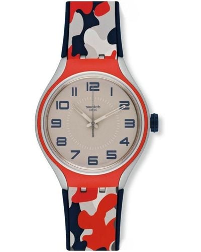 Swatch Digital Quarz Uhr mit Silikon Armband YES1000 - Mehrfarbig