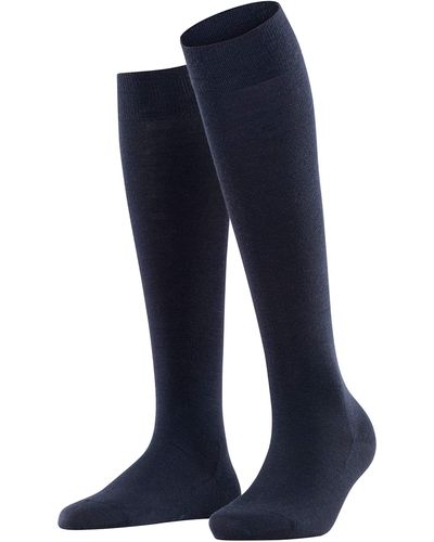 FALKE Softmerino W Kh Wool Cotton Long Plain 1 Pair Knee-high Socks - Blue