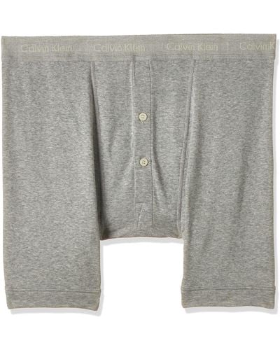 Calvin Klein Calvin Klein Boxer Brief - Button Fly - Long Leg Boxers For - S Boxer Shorts - Boxer Shorts - Pack Of 1 - Grey - Extra