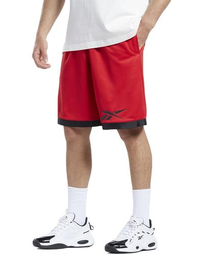 Reebok Basketbal Mesh Shorts - Rood