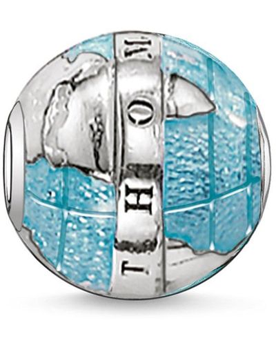 Thomas Sabo Bead Weltkugel Wunderbare Welt Karma Beads 925 Sterling Silber K0036-007-1 - Blau
