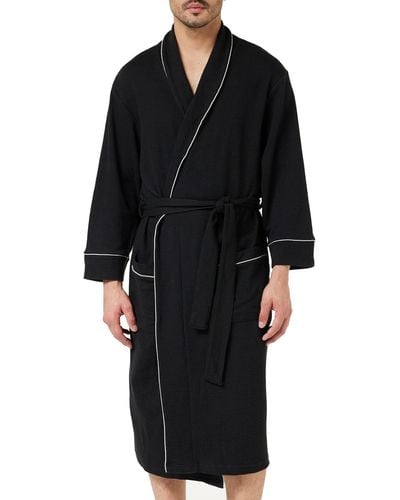 Amazon Essentials Robe de Chambre Gaufrée Légère - Noir