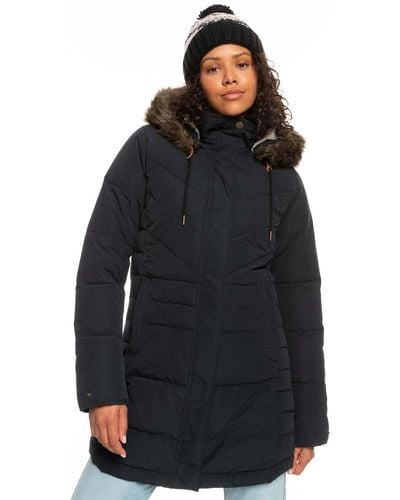 Roxy Longline Hooded Jacket for - Lange Kapuzenjacke - Blau