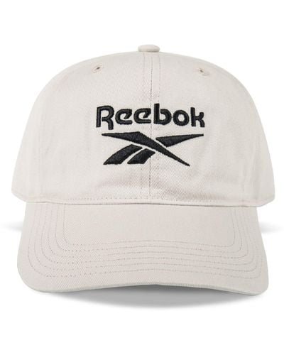 Reebok Erwachsene [Ree] Cycling Vector Logo Cap mit mittelgroßer gebogener Krempe und atmungsaktivem 6-Panel-Design Baseballkappe - Weiß