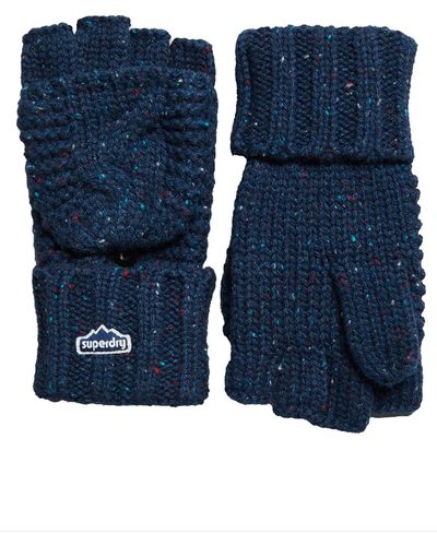 Superdry S Cable Knit Gloves - Blue