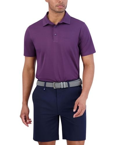 Ben Sherman Solid Air Pique Short Sleeve Sports Fit Polo Top - Purple