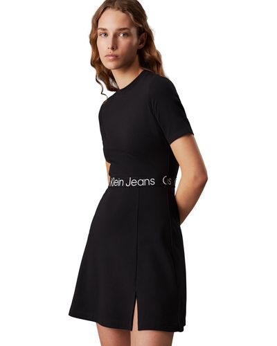 Calvin Klein Tape Milano Short Sleeve Dress J20J221408 Glockenkleid - Schwarz