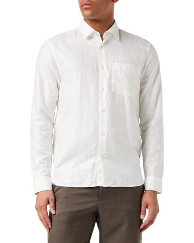 Ted Baker Sauss-ls Leinenhemd Hemd mit Button-Down-Kragen - Weiß