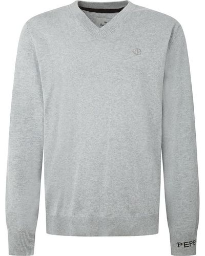 Pepe Jeans Andre V Neck Pullover Sweater - Grau