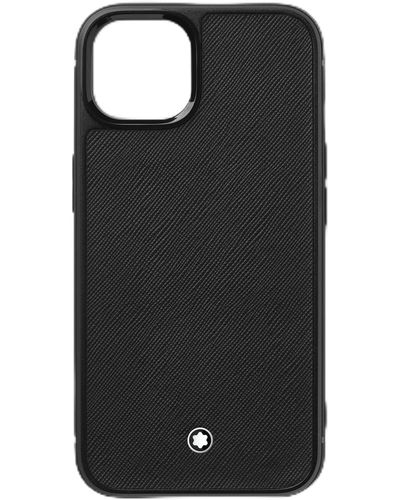 Montblanc Sartorial Hard Phone Case Voor De Apple Iphone 13 Van Leer In De Kleur Zwart