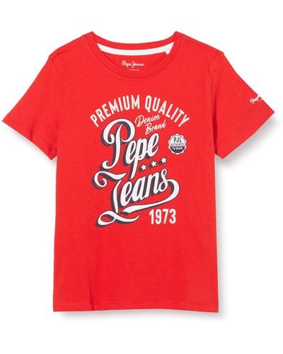Pepe Jeans Jordan T-shirt Voor - Rood