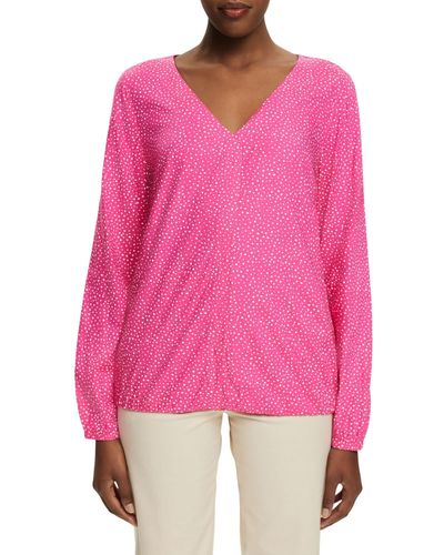 Edc By Esprit Bluse mit Muster - Pink