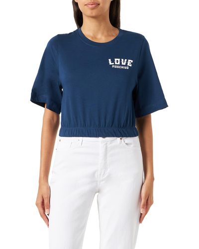 Love Moschino Cropped top T-Shirt - Blau