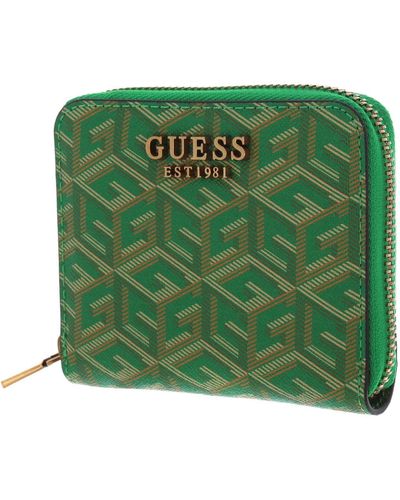 Guess Laurel Slg Small Zip Around Handbag - Green