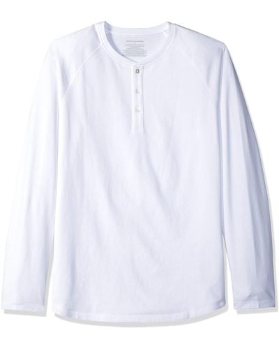 Amazon Essentials Regular-fit Long-sleeved Henley Shirt - White