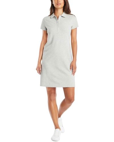 Nautica Easy Classic Short Sleeve Stretch Cotton Polo Dress - White