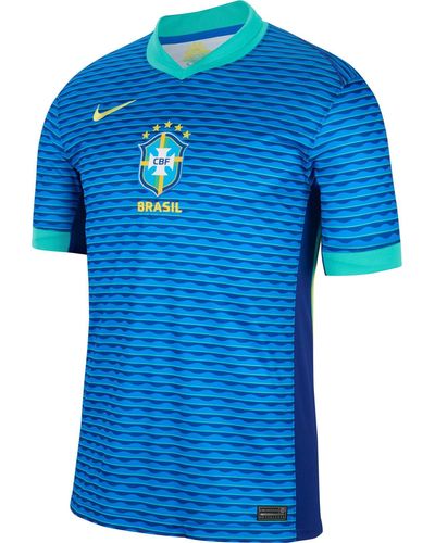 Nike Brasil Herren Dri-fit Stadium Jsy Short-sleeve Away Top - Blue