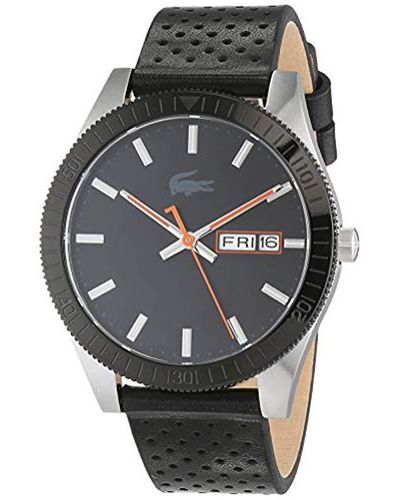 Lacoste Herren Analog Quarz Uhr mit Leder Armband 2010982 - Mehrfarbig