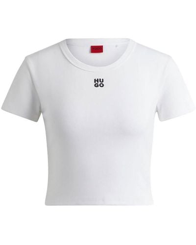 HUGO Delanor 10258222 Short Sleeve T-shirt M - White