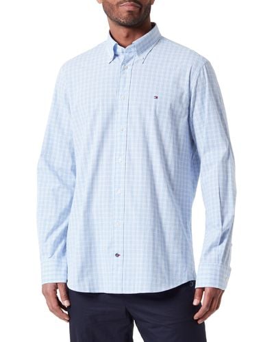 Tommy Hilfiger Camisa para Hombre Business Check Shirt Regular Fit - Azul