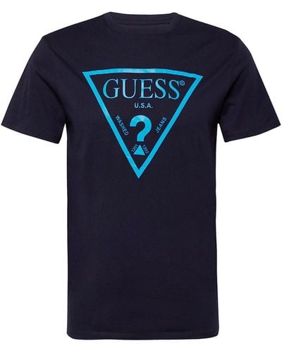 Guess T-shirt Bsc Reflective Logo - Blue