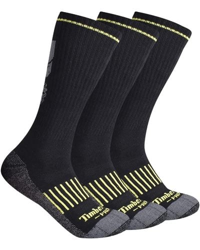 Timberland 3-pack Rugged Accent Half Cushioned Crew Socks - Black
