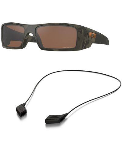 Oakley Oo9014 Sunglasses Bundle: Oo 9014 Gascan 901451 Gascan Matte Olive Camo Prizm And Medium Black Leash Accessory Kit - Multicolour