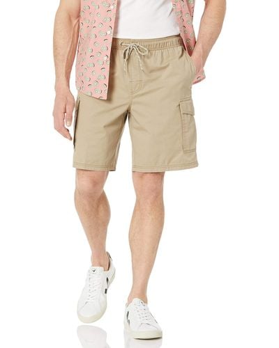 Amazon Essentials Pantalón Corto Cargo con Cintura Elástica de 22,86 cm Hombre - Neutro