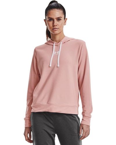 Under Armour Rival Terry Kapuzenpullover rosa - Pink