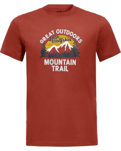 Jack Wolfskin T-shirt Jw Mountain Trail - Red