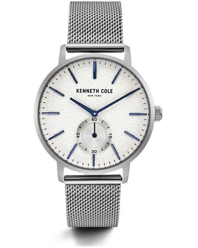 Kenneth Cole Herren Analog Quarz Uhr mit Edelstahl Armband KC50066002 - Mettallic