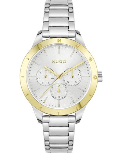 HUGO Multi Zifferblatt Quarz Uhr für mit Gelbgoldfarbenes Edelstahlarmband - 1540091 - Mettallic