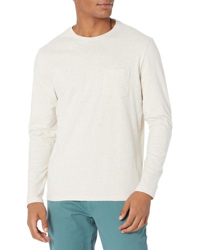 Amazon Essentials T-Shirt à ches Longues Coupe Ajustée - Blanc
