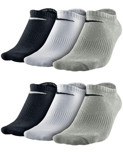 Nike 6 Paar Performance Lightweight Sneakersocken Socken Weiß Schwarz SX4705 - Grau