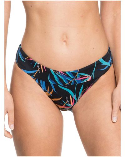 Roxy Moderate Bikini Pantaloni da donna ERJX403886 Foglie Selvaggio Antracite S - Blu