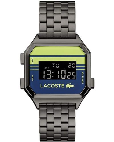 Lacoste Mixte Digital Quartz Montre avec Bracelet en Acier Inoxydable 2020134 - Gris