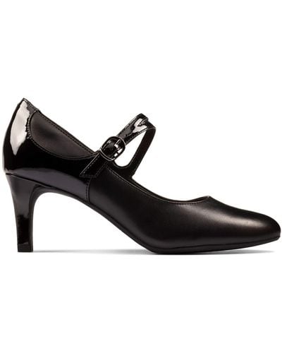 Clarks Dancer Reece Leather Shoes In Black Standard Fit Size 7