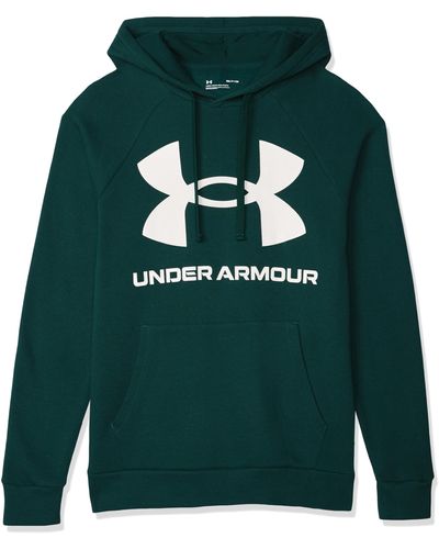 Under Armour Ua Rival Fleece Big Logo Hoodie Tops - Green