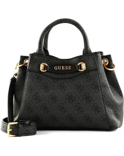 Guess Emera Logo Mini Satchel Coal Logo - Nero